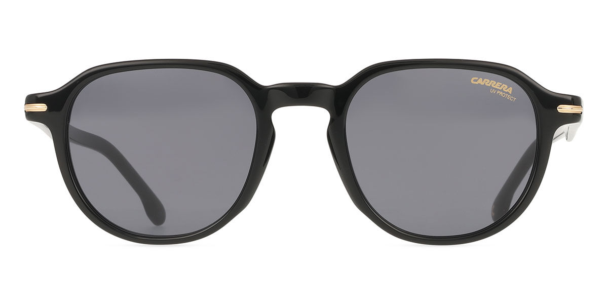 Carrera 376/S 807/IR, Black frame, Solid Dark Grey lenses