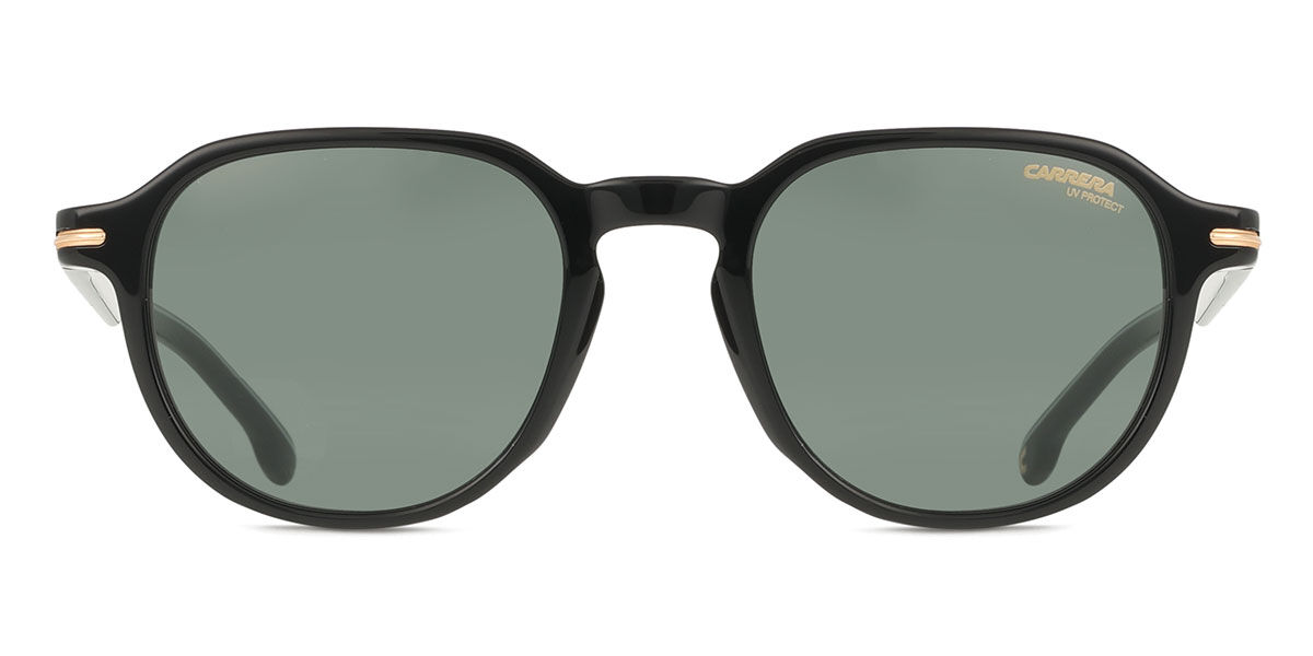 Carrera 376/S 7ZJ/QT, Black frame, Solid Dark Green lenses