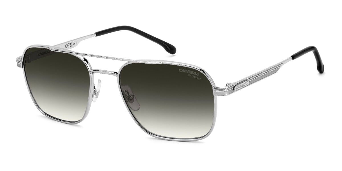 Carrera 379/S 85K/9K, Silver frame, Gradient Green lenses