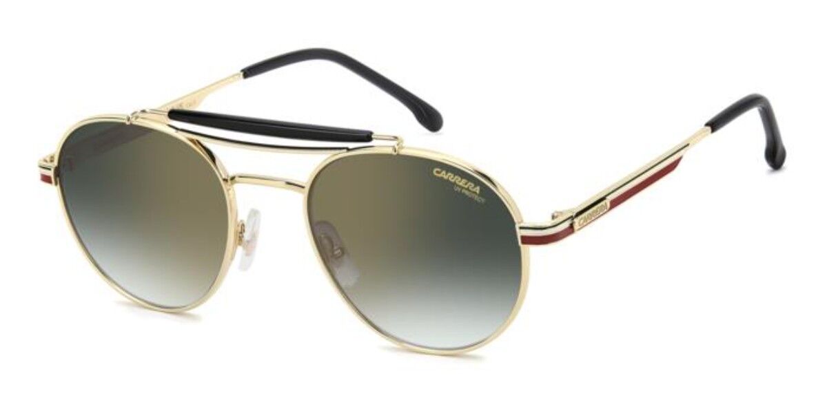 Carrera 381/S W3J/D6, Gold frame, Gradient Green Gold Full Mirror lenses