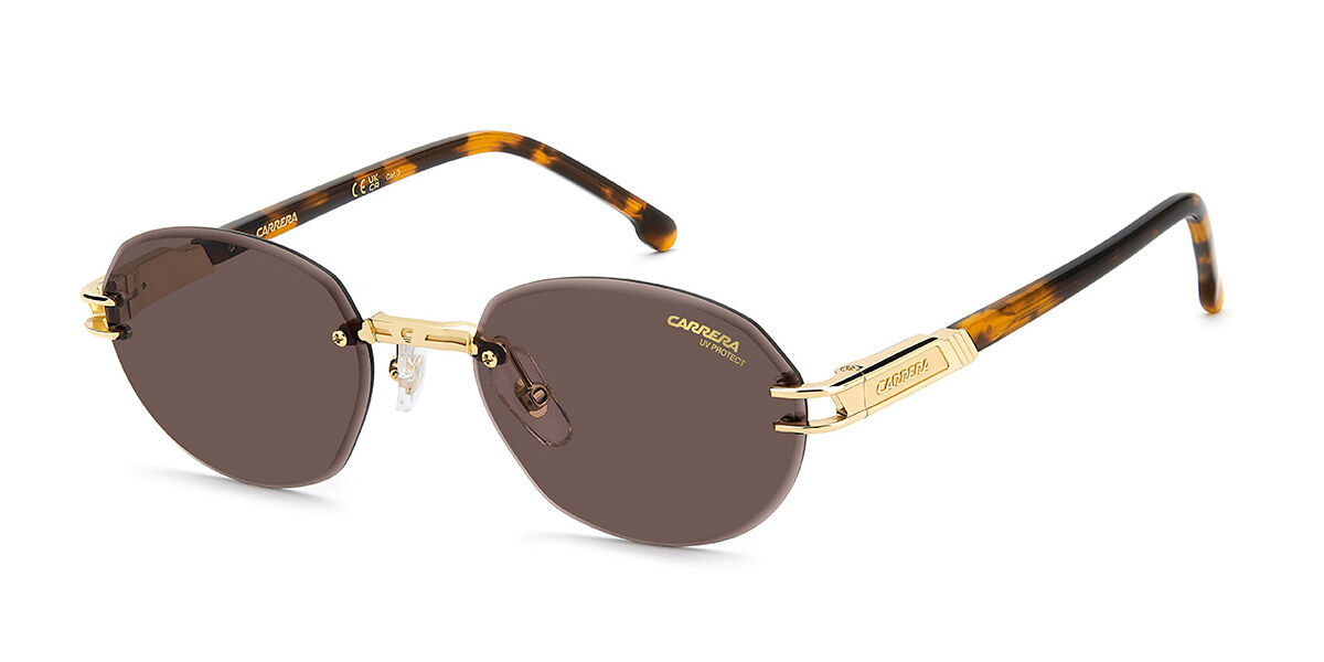 Carrera 1088/S 06J/70, Gold frame, Brown lenses