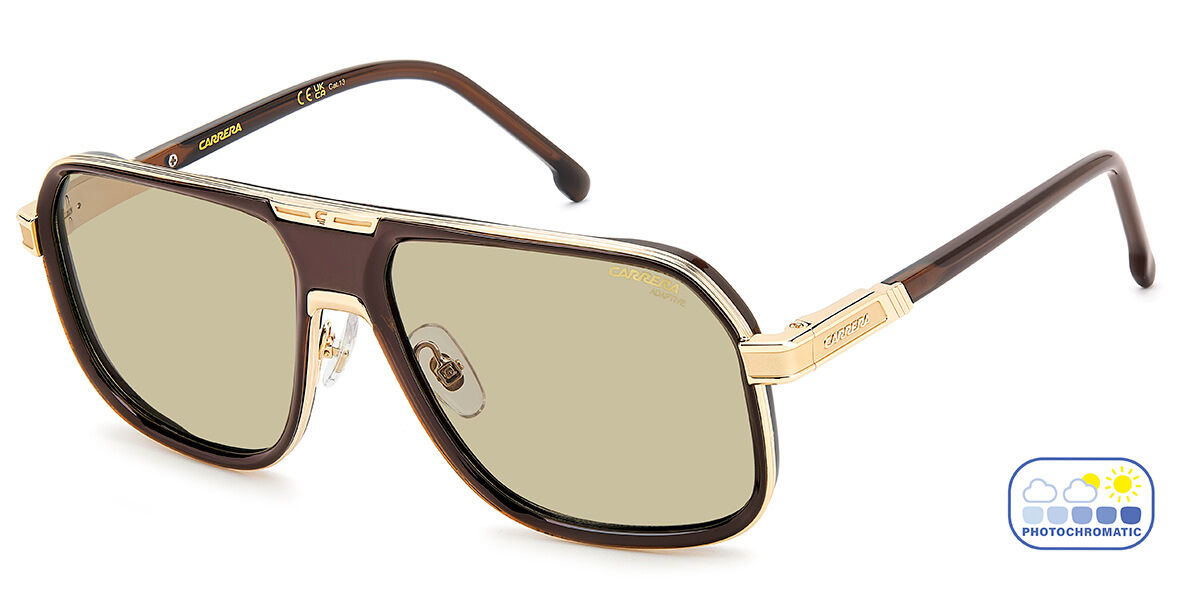 Carrera 1090/S 09Q/8J, Brown frame, Green Photochromic lenses