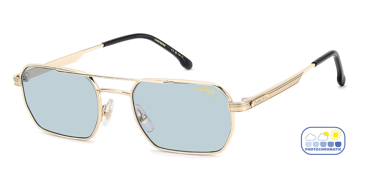 Carrera 389/S J5G/SD, Gold frame, Blue Photochromic lenses