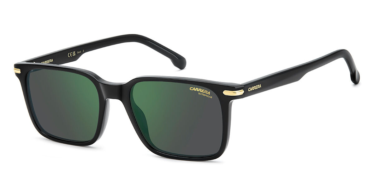 Carrera 391/S Polarized 807/Q3, Black frame, Grey Green Mirror Polarized lenses