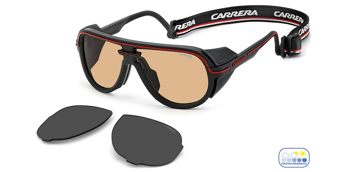 Carrera EVEREST/S BLX/Q6, Black frame, Orange Photochromic lenses