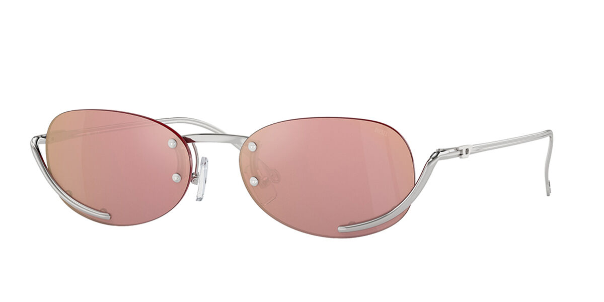 Diesel DL1004 103/E4, Silver frame, Pink Mirror lenses