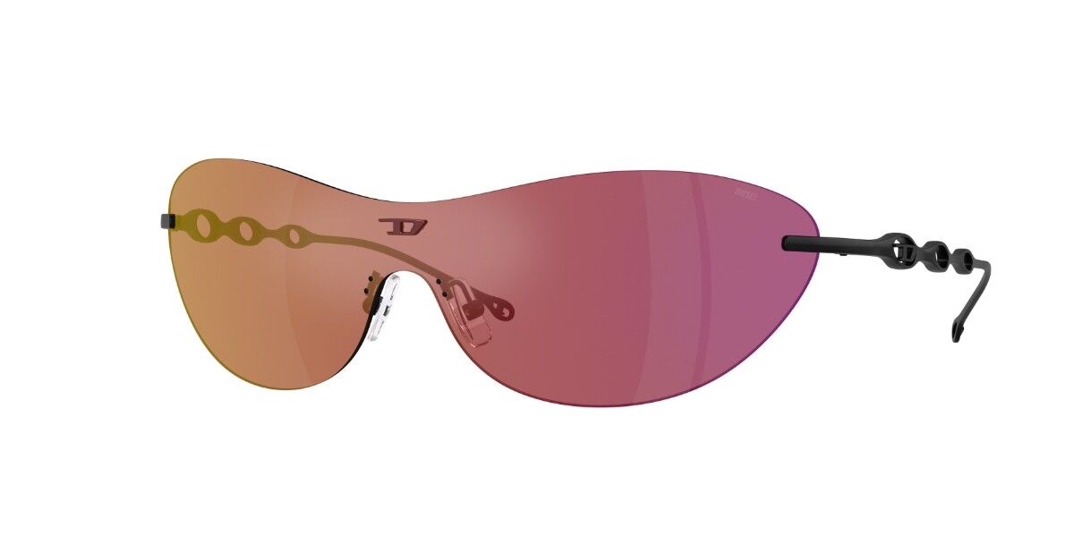 Diesel DL1006 109/D0, Black frame, Solid Dark Purple Multilayer Red Mirror lenses