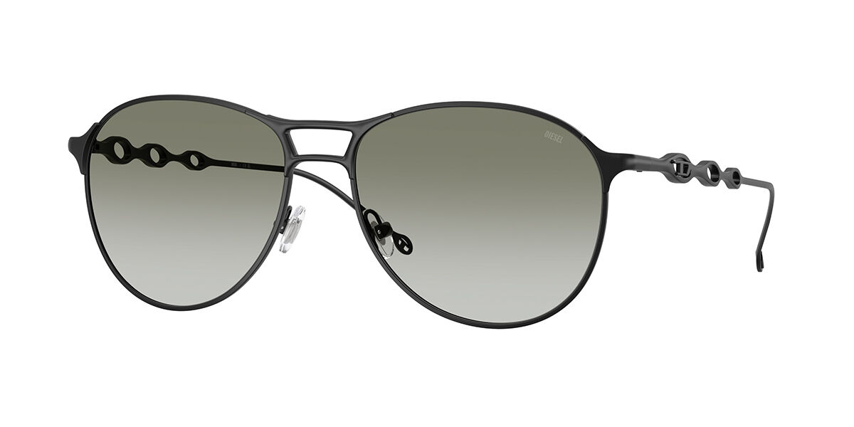 Diesel DL1009 10138E, Black frame, Gradient Green lenses