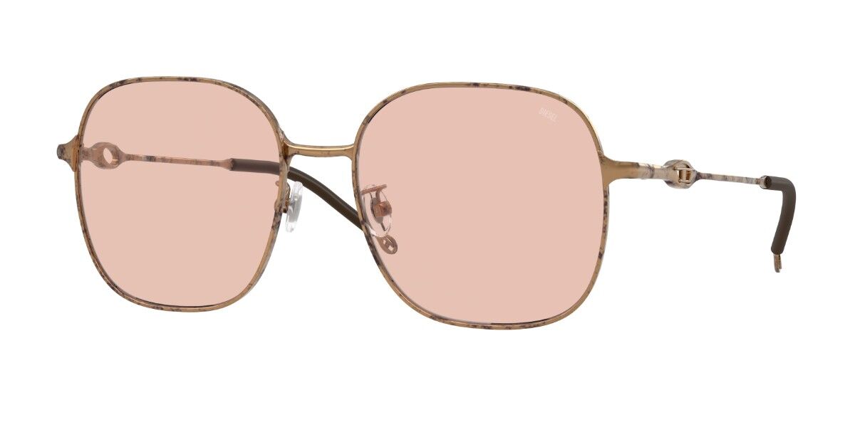 Diesel DL1010D Asian Fit 103084, Brown frame, Solid Pale Pink lenses