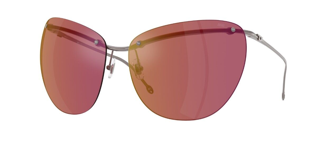 Diesel DL1007 115/D0, Gunmetal frame, Solid Dark Purple Multilayer Red Mirror lenses