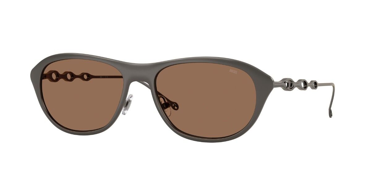 Diesel DL1011 100973, Gunmetal frame, Solid Dark Brown lenses