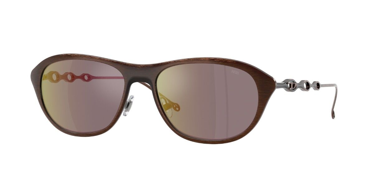 Diesel DL1011 10254Z, Brown frame, Pink Full Multilayer Gold Mirror lenses