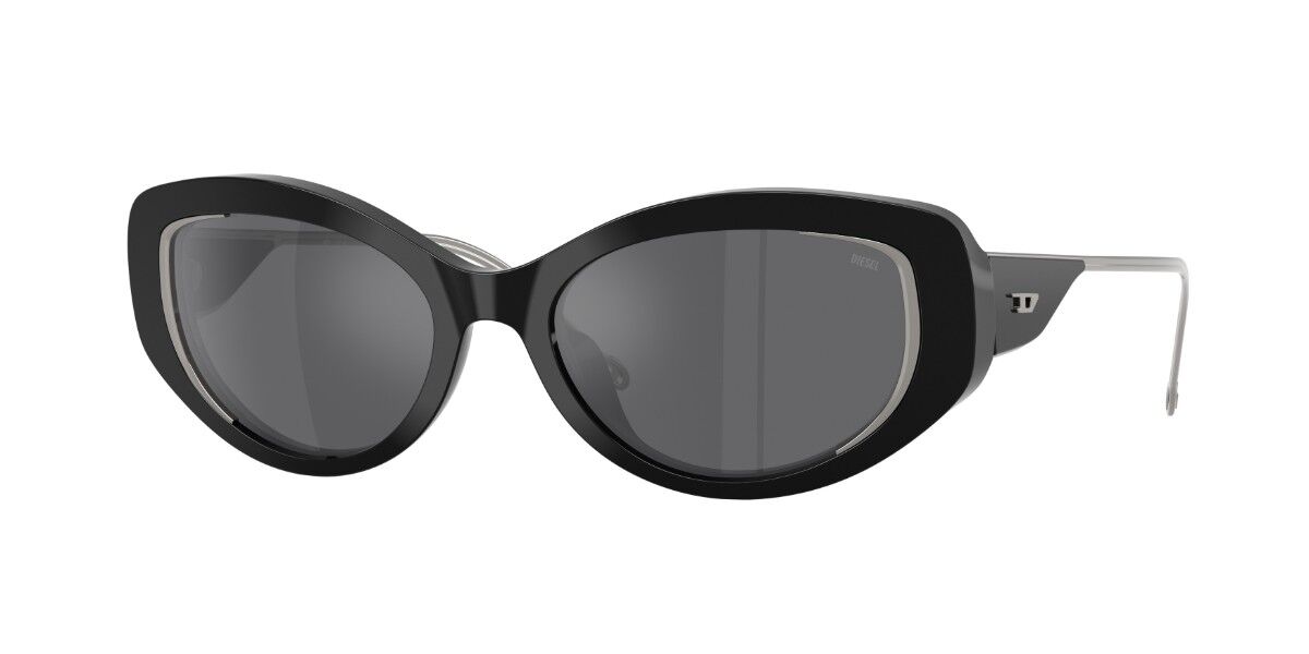 Diesel DL2001MU 701/6G, Black frame, Solid Grey Silver Mirror lenses