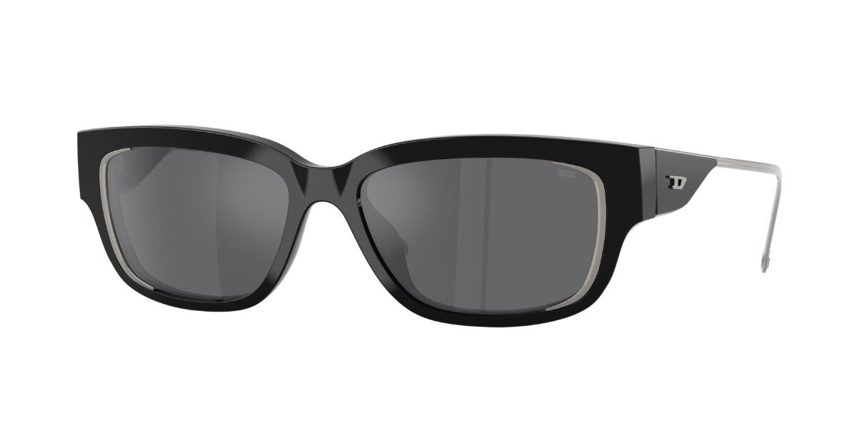 Diesel DL2002MU 701/6G, Black frame, Solid Grey Silver Mirror lenses