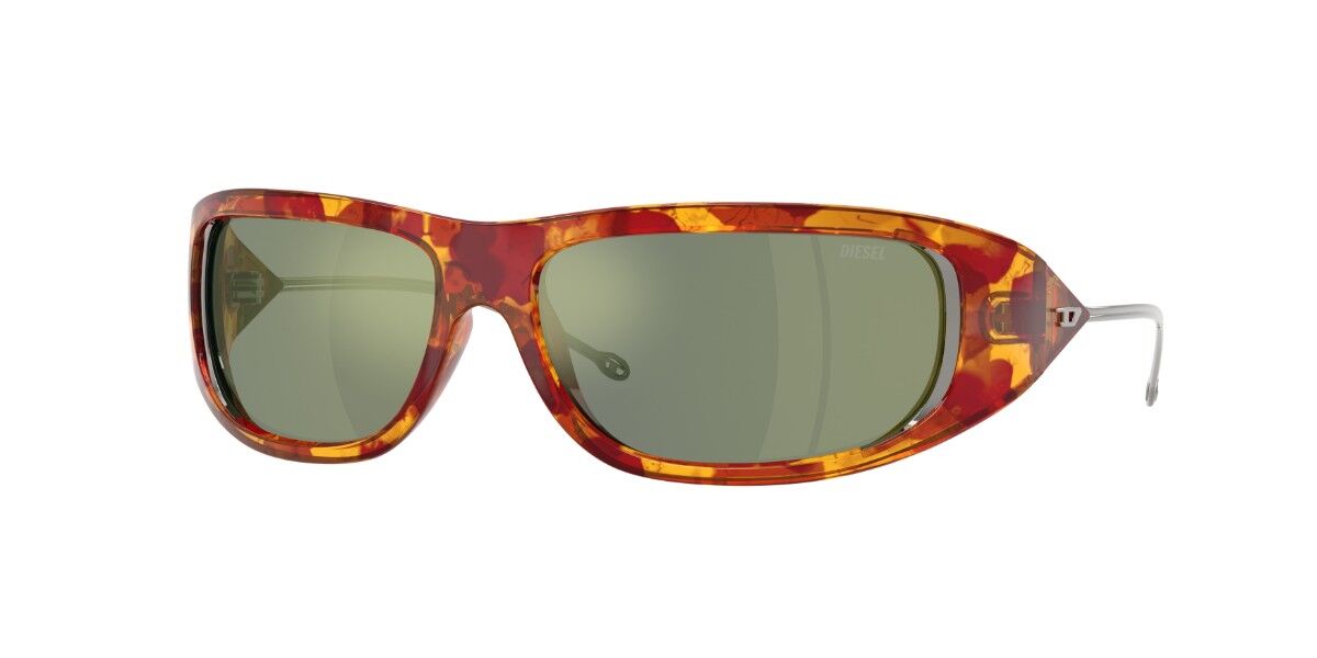 Diesel DL3001 20236R, Tortoiseshell frame, Green Full Multilayer Mirror lenses