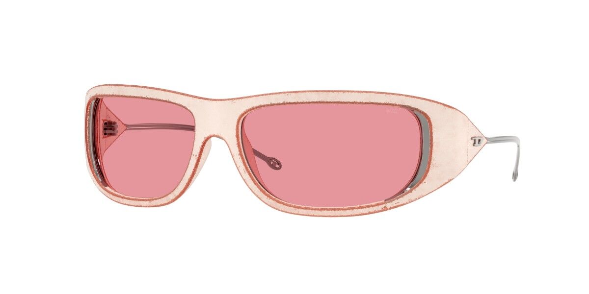 Diesel DL3001 512/9L, Brown frame, Solid Pink Internal Full Multilayer Silver Mirror lenses