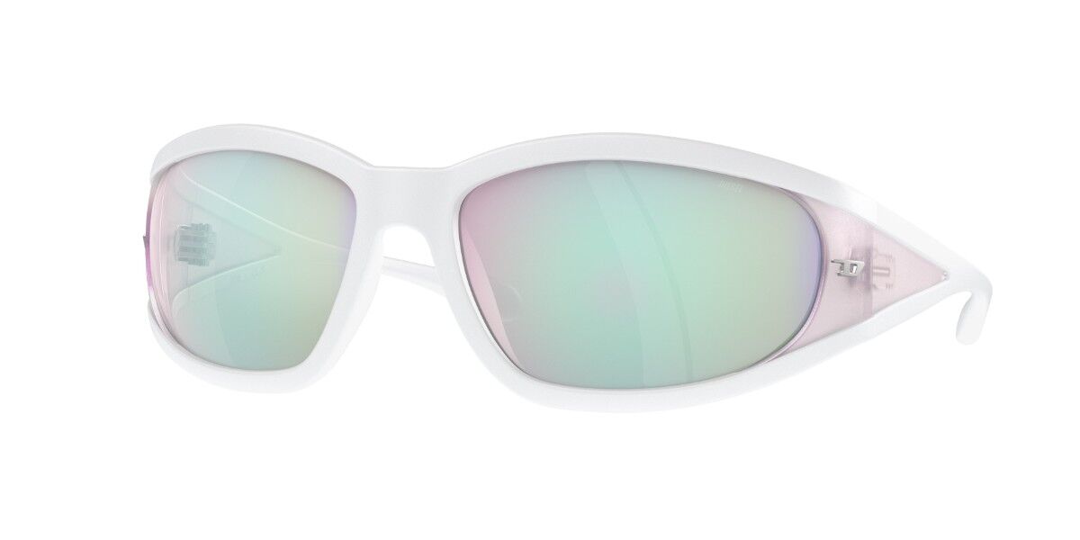 Diesel DL3002 504S6V, White frame, Solid Bubble White Full Multilayer Grey Mirror lenses