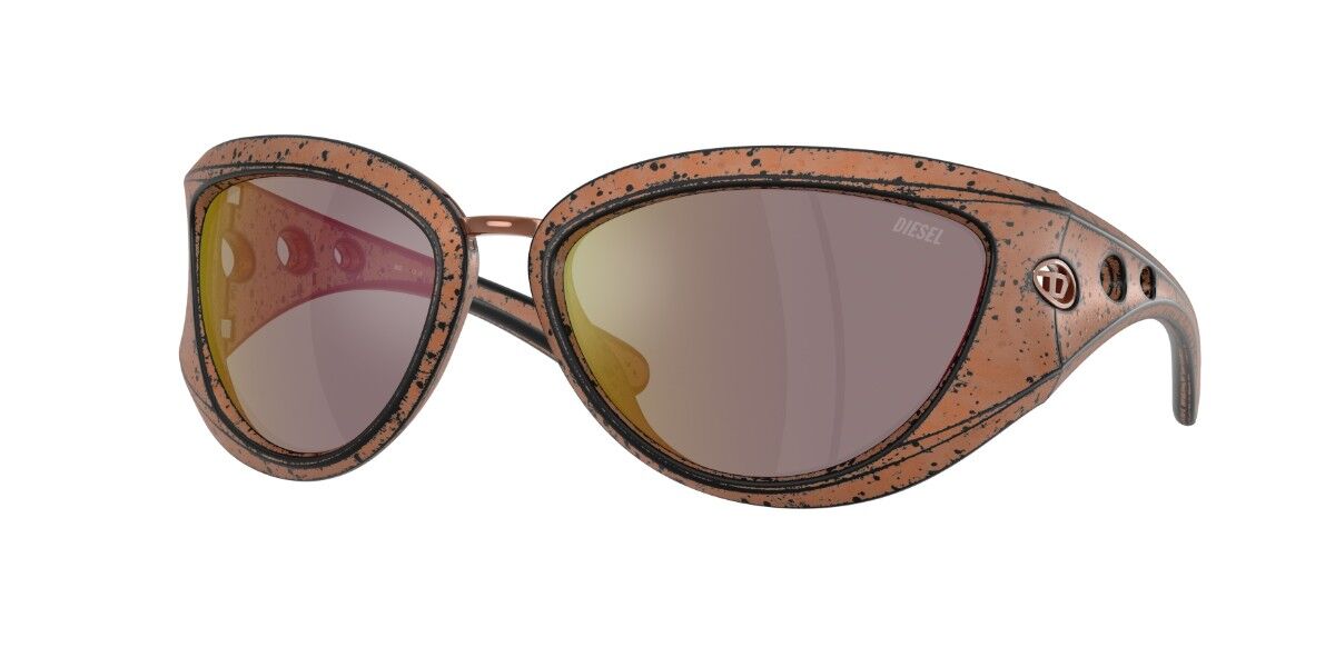 Diesel DL3007U 20114Z, Brown frame, Bronze Brown Full Multilayer Gold Mirror lenses