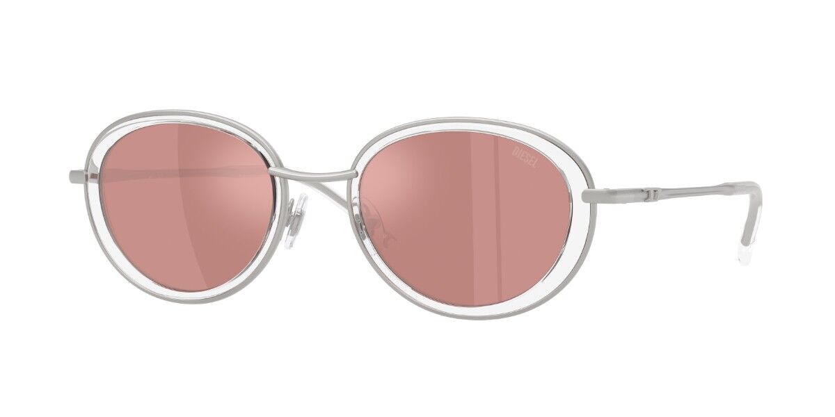 Diesel DL1018 1007E4, Clear frame, Pink Full Internal Multilayer Mirror lenses