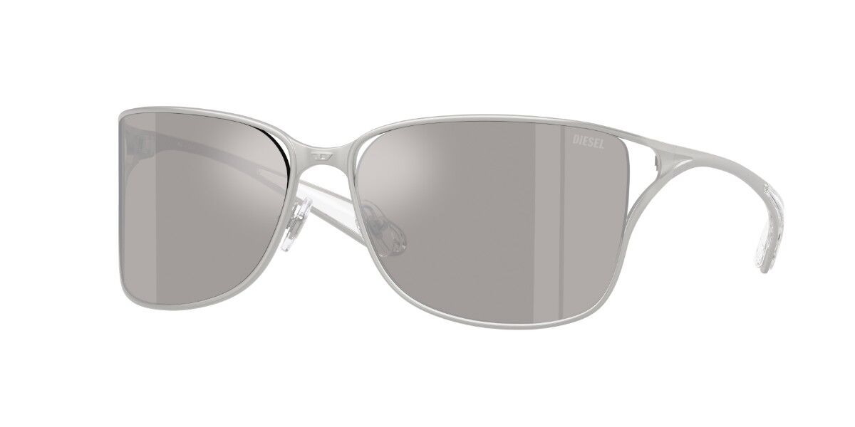Diesel DL1019 10076G, Silver frame, Solid Ivory Grey Internal Silver Mirror lenses