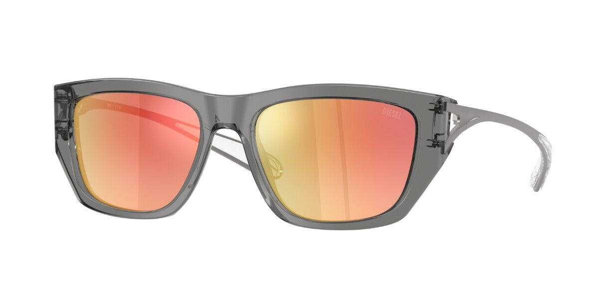 Diesel DL2006 2027B6, Grey frame, Gradient Brown Green Full Multilayer Red Mirror lenses
