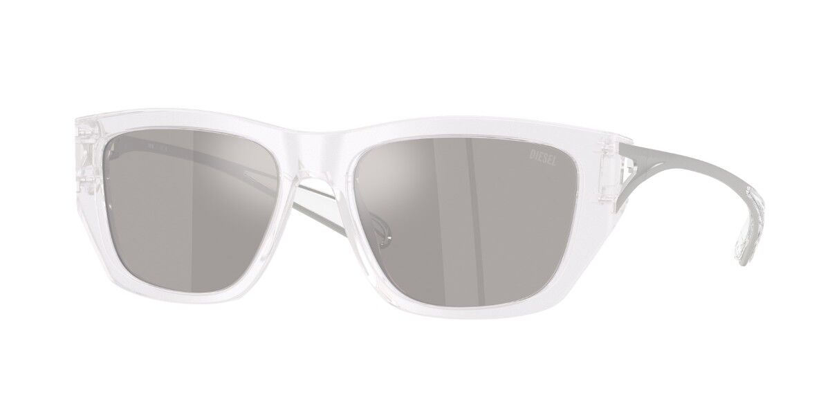 Diesel DL2006 20286G, White frame, Solid Silver Mirror lenses