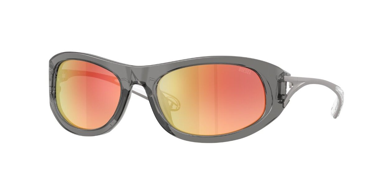 Diesel DL2007U 2027B6, Grey frame, Gradient Brown Green Full Multilayer Red Mirror lenses