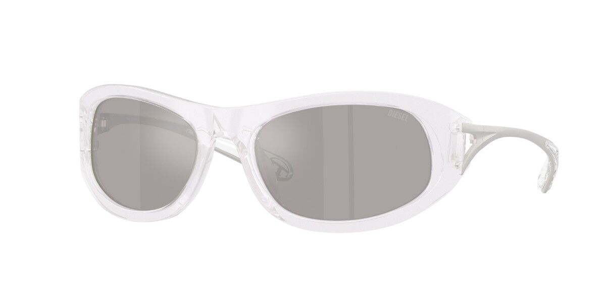 Diesel DL2007U 20286G, White frame, Solid Silver Mirror lenses