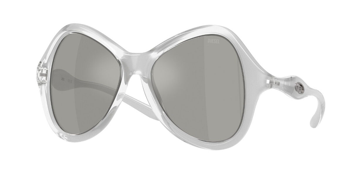 Diesel DL3010U 20296G, Clear frame, Solid Silver Mirror lenses