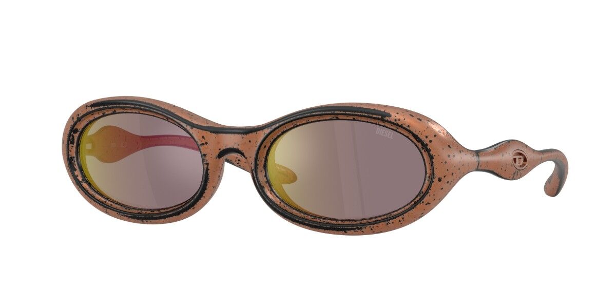 Diesel DL3011U 20114Z, Brown frame, Gold Pink Full Multilayer Grey Mirror lenses