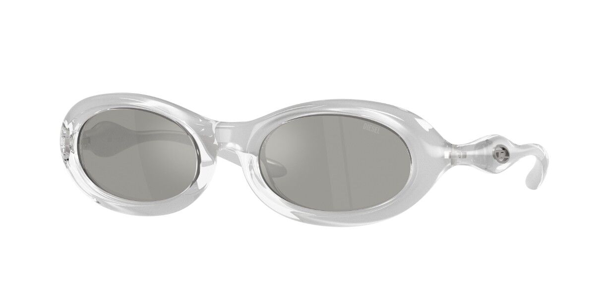 Diesel DL3011U 20296G, Clear frame, Solid Light Grey Silver Mirror lenses