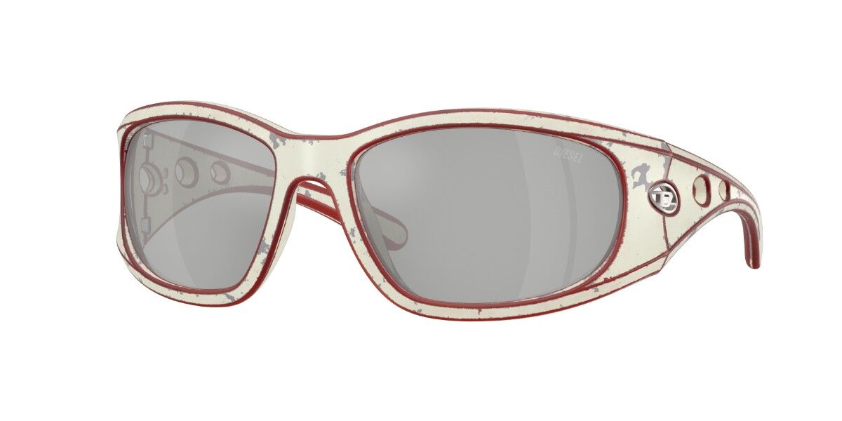 Diesel DL3012U 20108V, Red frame, Solid Silver Mirror lenses