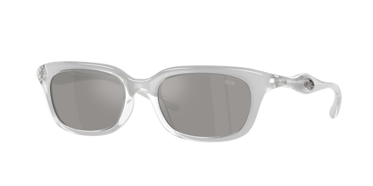 Diesel DL3013U 20296G, Clear frame, Solid Light Grey Silver Mirror lenses