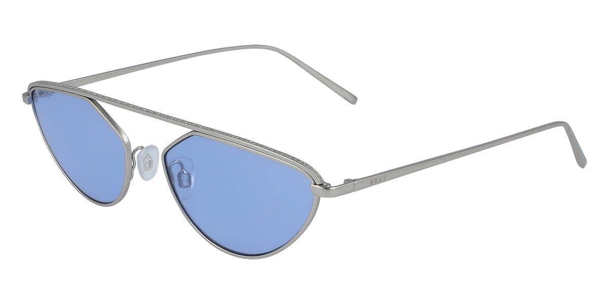 DKNY DK109S 035, Silver frame, Blue lenses