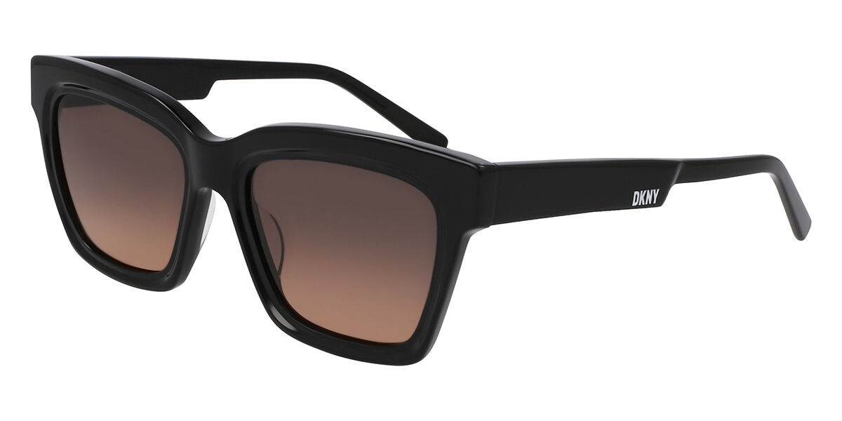 DKNY DK551S 001, Black frame, Gradient Brown lenses