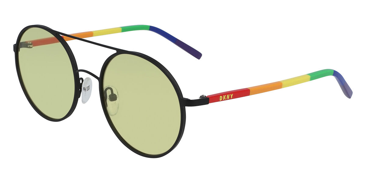 DKNY DK300S 000, Black frame, Green lenses