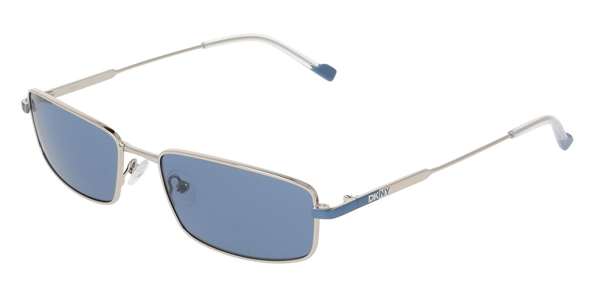 DKNY DK119S 040, Silver frame, Blue lenses