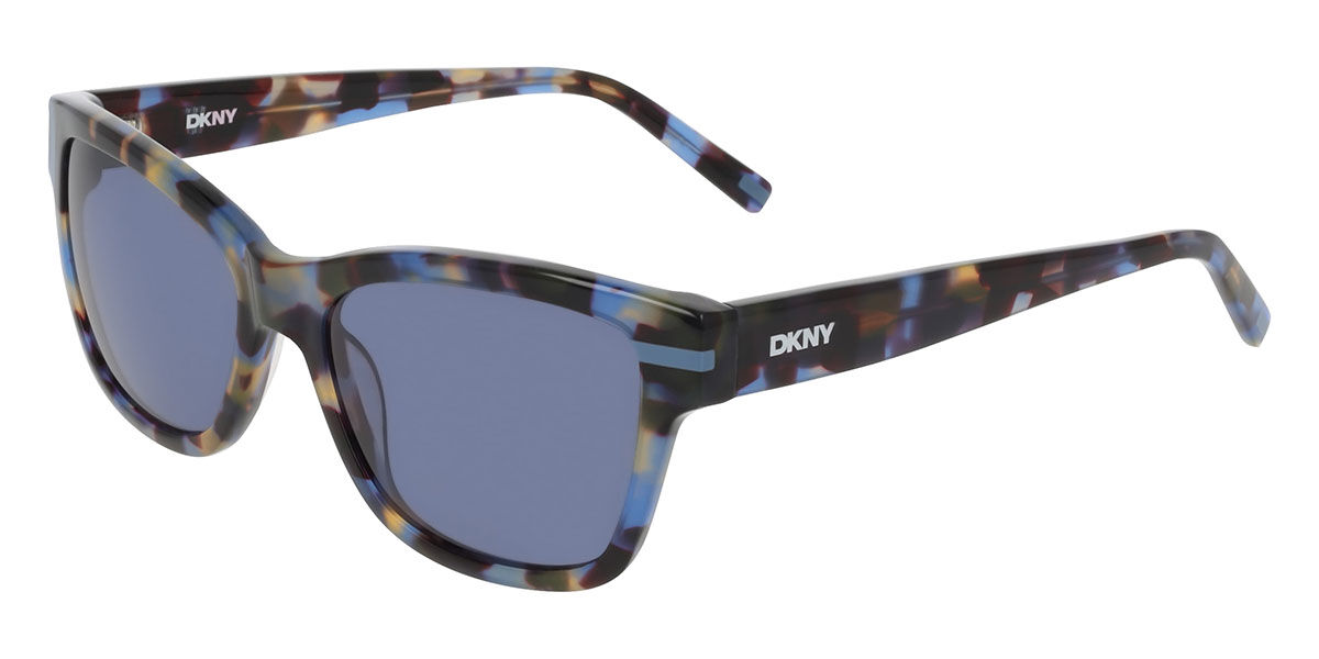 DKNY DK559S 405, Tortoiseshell frame, Blue lenses