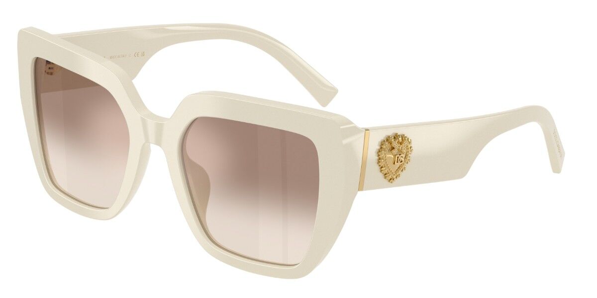Dolce & Gabbana DG4538 331294, White frame, Gradient Brown Silver Mirror lenses