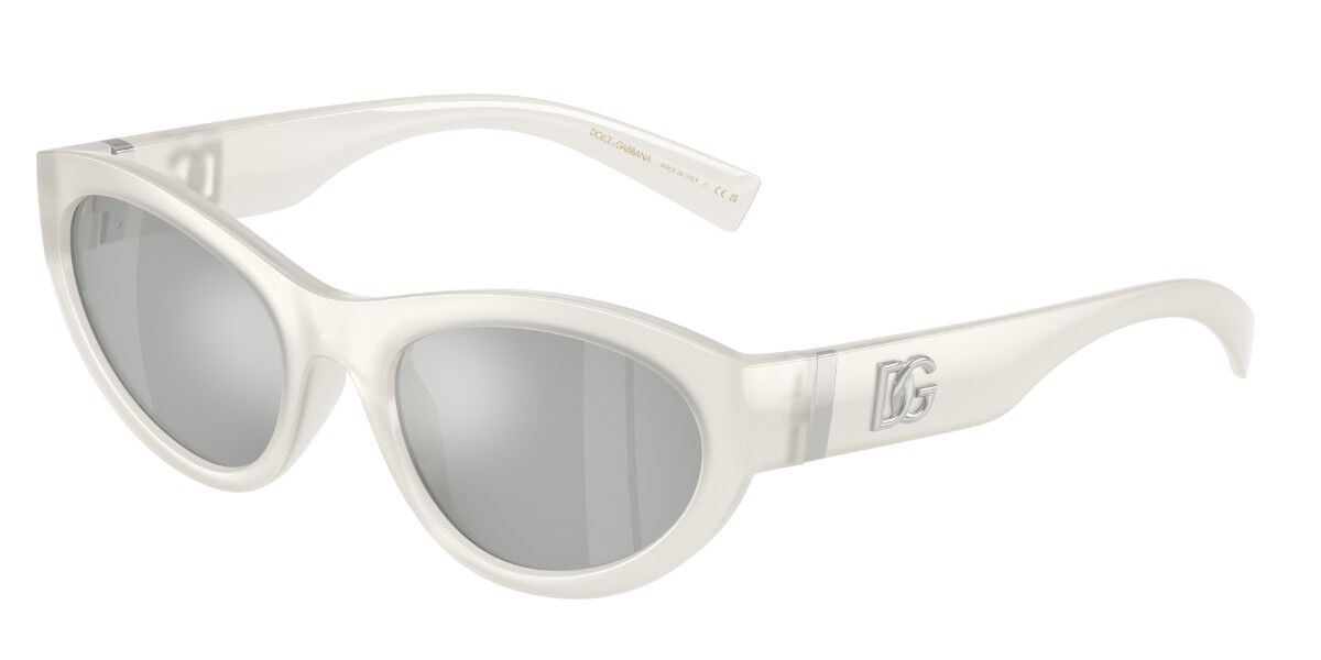 Dolce & Gabbana DG6207 30398V, White frame, Silver Mirror lenses