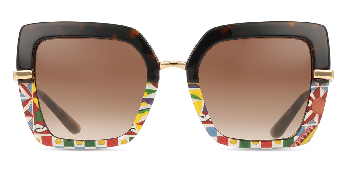 Dolce & Gabbana DG4373F Asian Fit 327813, Tortoiseshell frame, Gradient Brown lenses