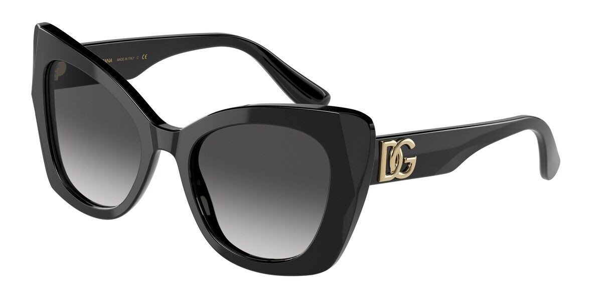 Dolce & Gabbana DG4405F Asian Fit 501/8G, Black frame, Grey Gradient lenses