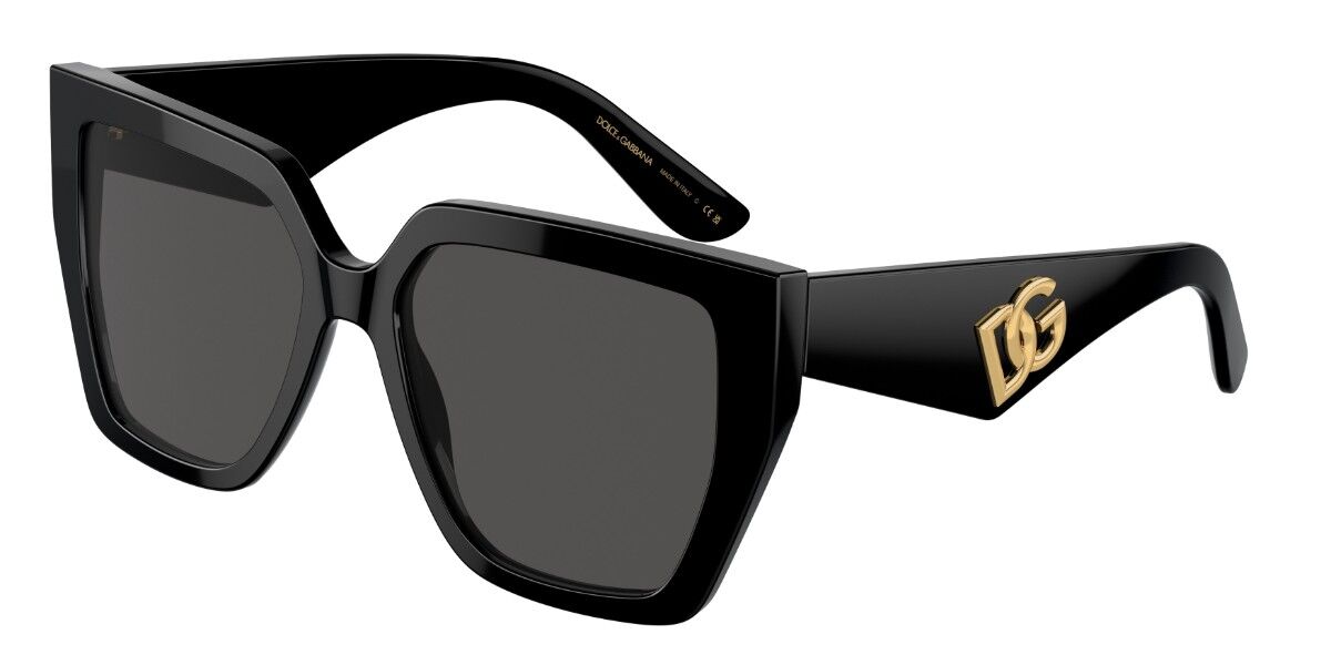 Dolce & Gabbana DG4438F Asian Fit 501/87, Black frame, Dark Grey lenses