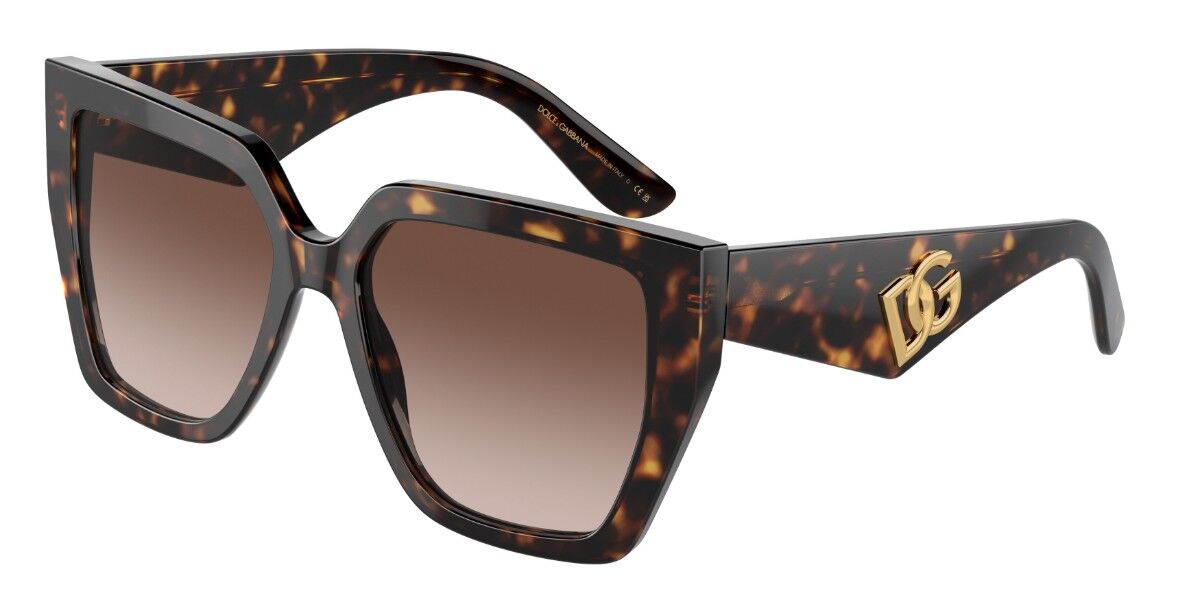 Dolce & Gabbana DG4438F Asian Fit 502/13, Tortoiseshell frame, Gradient Dark Brown lenses