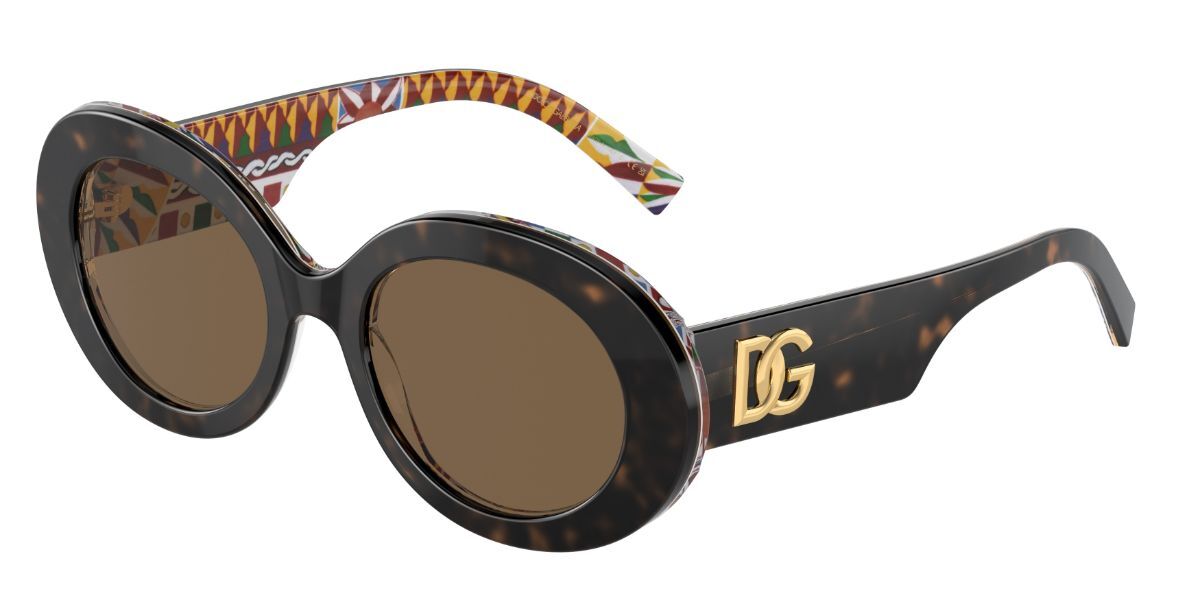 Dolce & Gabbana DG4448 321773, Tortoiseshell frame, Dark Brown lenses