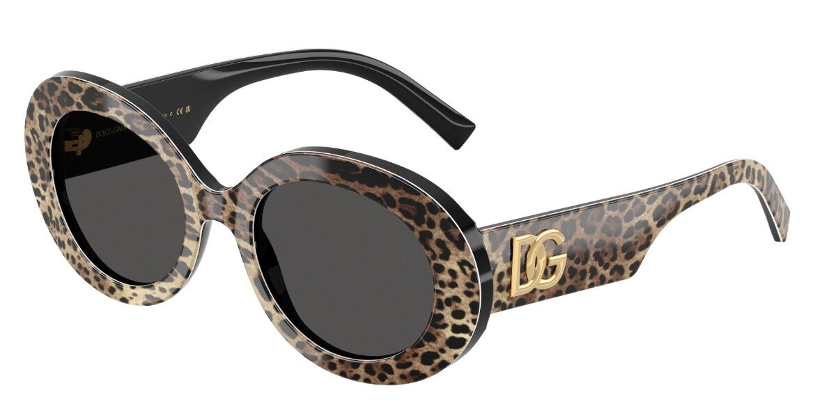 Dolce & Gabbana DG4448 316387, Brown frame, Dark Grey lenses