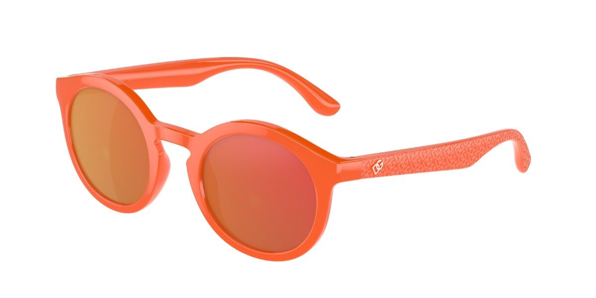 Dolce & Gabbana DX6002 Kids 33386Q, Orange frame, Dark Purple Red Mirror lenses