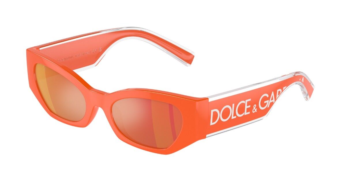 Dolce & Gabbana DX6003 Kids 33386Q, Orange frame, Dark Purple Red Mirror lenses