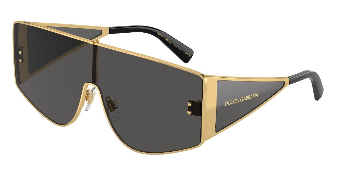 Dolce & Gabbana DG2305 02/87, Gold frame, Dark Grey lenses
