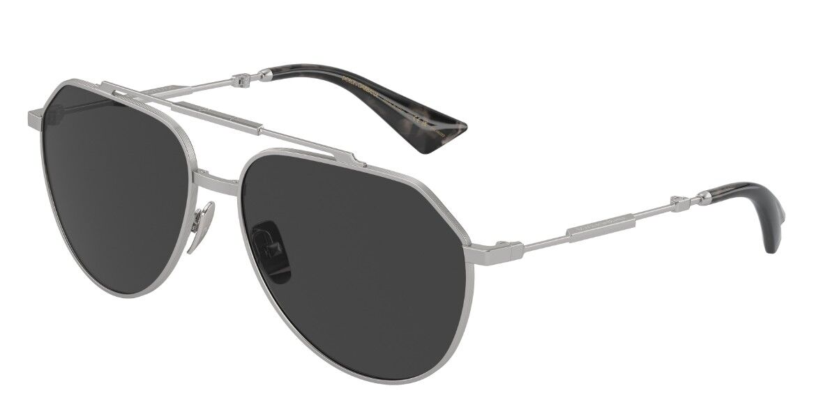 Dolce & Gabbana DG2302 Polarized 136648, Silver frame, Dark Grey lenses